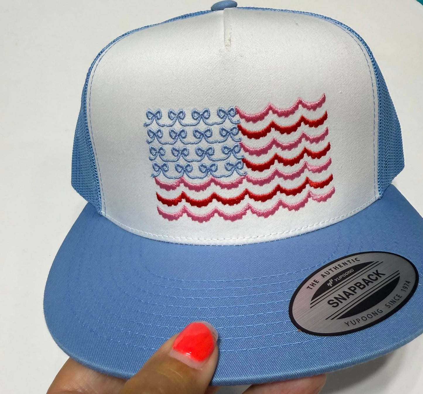 American flag and bow baseball hat Otto brand