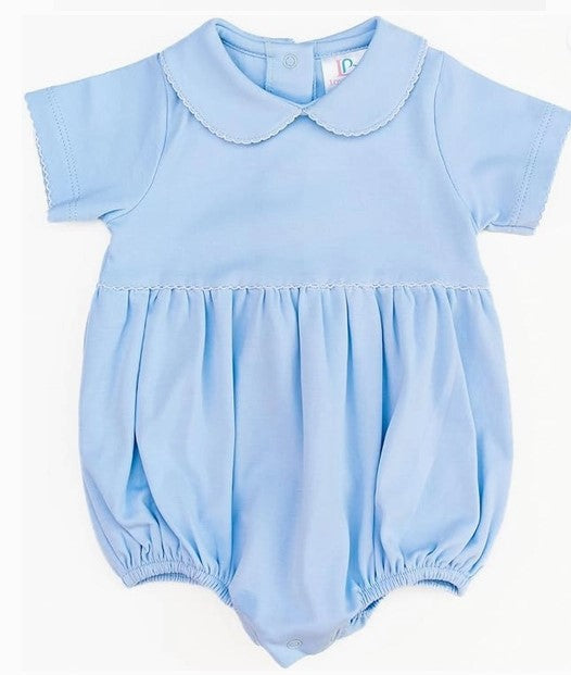 Blue baby bubble Peter Pan collar embroidered