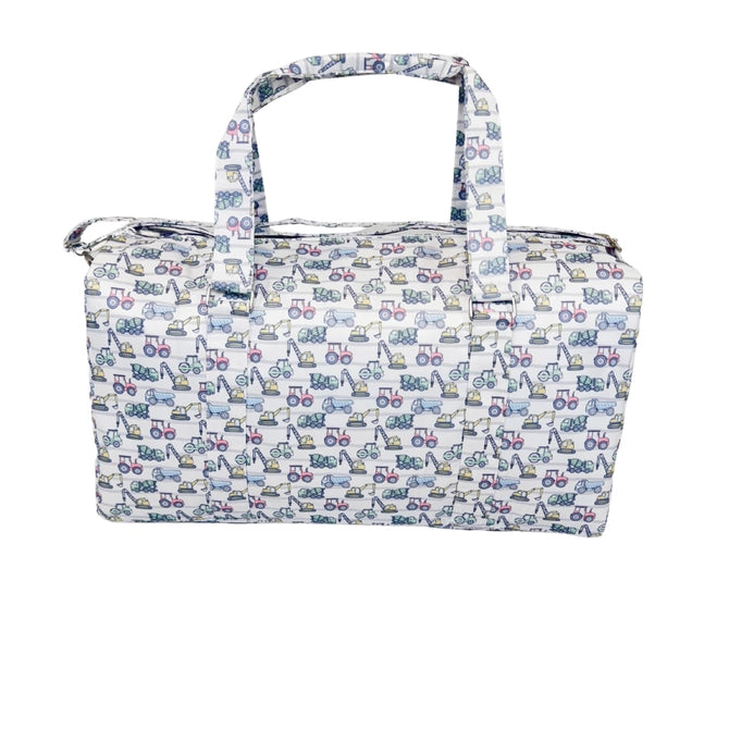 Little boys duffle embroidered bulldozers