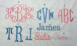EMBROIDERED Baby Bubble 2 Colors Monogram included