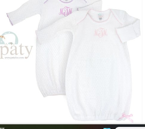 Paty Inc. baby gown embroidered
