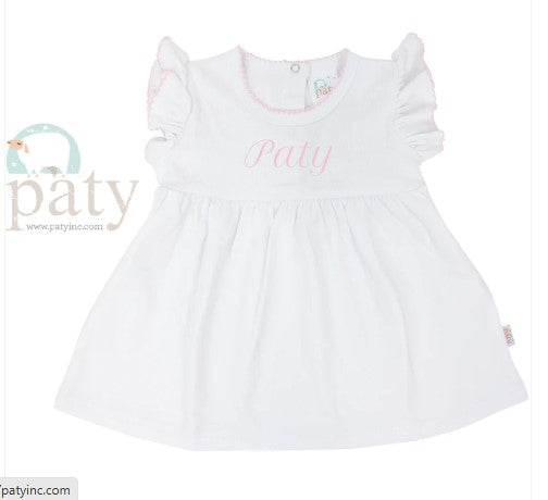 WHITE 0-3MO DRESS